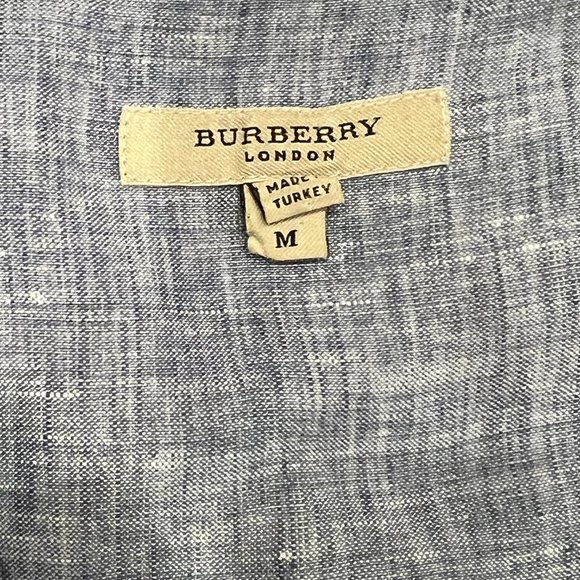Burberry London Men's Linen Button Down Shirt - Picture 3 of 7